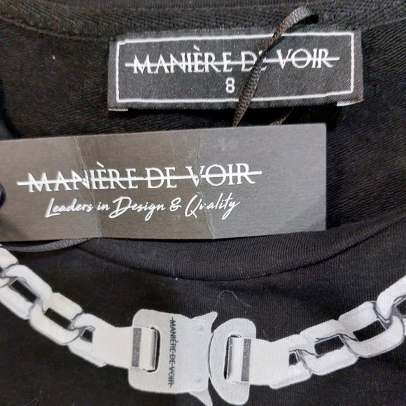 💥EDGY CHIC💥Manière De Voir  CHAIN NECKLACE DETAIL T-SHIRT DRESS - Picture 15 of 16